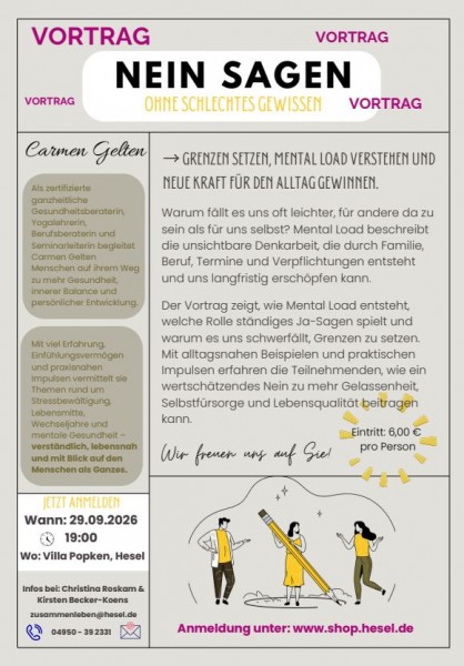 Vortrag "Nein sagen - ohne schlechtes Gewissen"