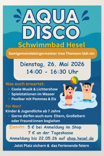 26.05.2026 - Große Ferien-Aqua-Disco